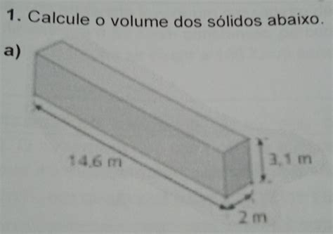 Solved 1 Calcule O Volume Dos Sólidos Abaixo Algebra