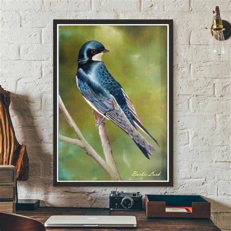 Bird Original Oil Painting Swallow Painting Bird Wall Art Bird Artwork