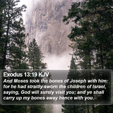 Exodus 1319 Kjv And Moses Took The Bones Of Joseph With Him For