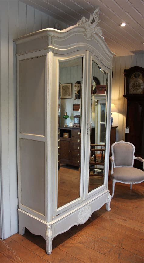 Convergent 2 door modern 55 wide wardrobe armoire with mirrorglass fronts with a matte body manufactured in and imported from the european unionmodern and unique contemporary design perfect for those in need of living room. French Painted Mirrored Two Door Armoire - Antiques Atlas