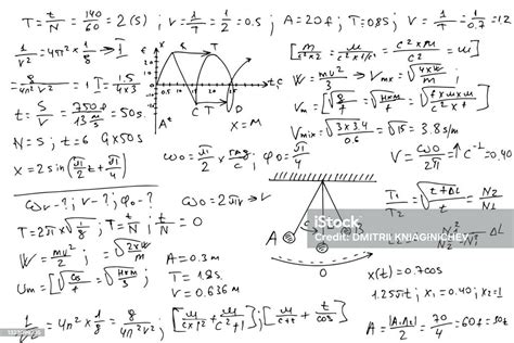Mathematical Formulas Handwritten On A White Background Stock
