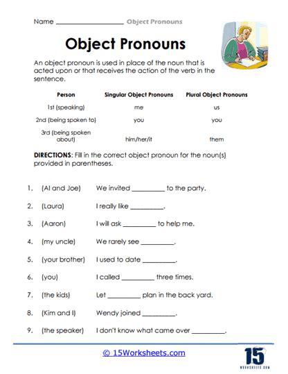 Object Pronouns Worksheets Worksheets Com