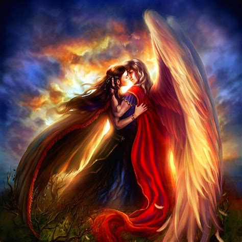 Devine Kiss Art Fantasy Angel Fantasy Love Fantasy World Romantic