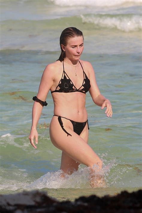 Julianne Hough Stuns In A Black Crochet Bikini While Enjoying A Beach
