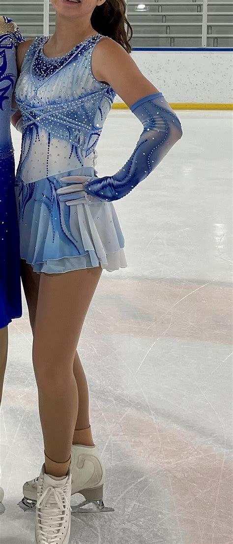 Blue Figure Skating Dress For Girls Custom Ice Skating Dresses Kids