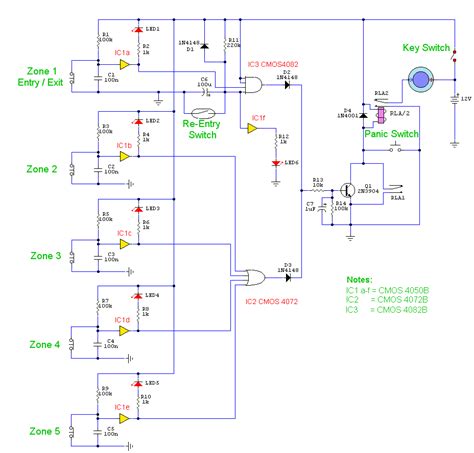 simple  zone alarm circuit diagram super circuit diagram