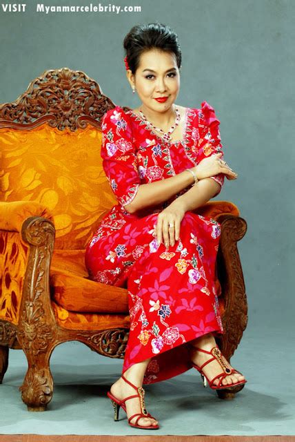Myanmar Former Famous Actress Moh Moh Myint Aung With Pretty Red