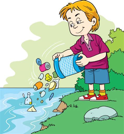 Cartoon Of Water Pollution For Kids Illustrations Royalty Free Vector