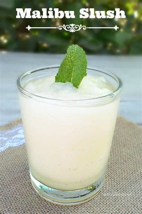 Take your rum cocktail recipes beyond the mai tai and the mojito. Malibu Slush - only 2 ingredients ! #SummerCocktails #CocktailRecipes #EasyDrinkRecipes # ...