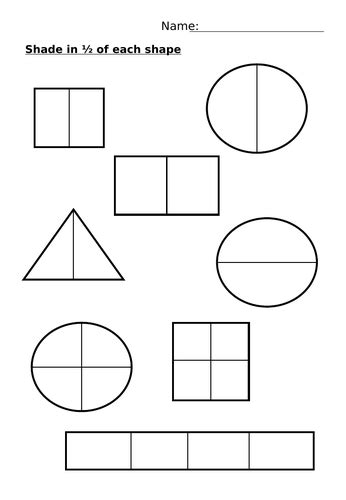 Ks1 Shade A Half And A Quarter Fraction Teaching Resources