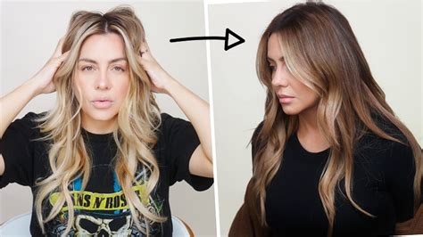 Hair Transformation Blonde To Warm Brunette Step By Step Youtube