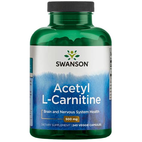 Swanson Premium Acetyl L Carnitine Antioxidant Protection Veg Capsules 500 Mg 240 Ct Walmart