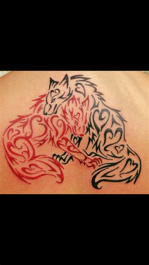 Tribal Wolf Made Mostly Of Hearts Tribal Wolf Tattoo