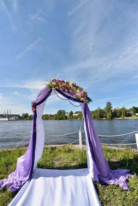 Purple Wedding Arch With Flowers Stock Photo By ©pvstory 115480854