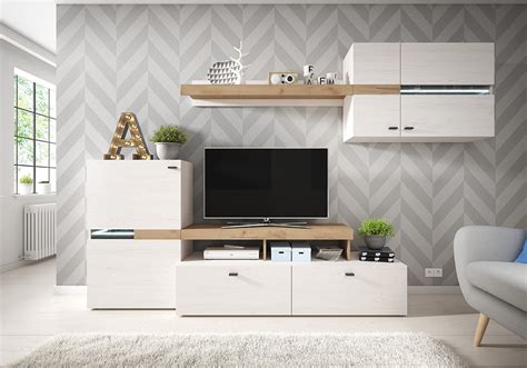 Finden sie hier auch ihren hängeschrank in weiß für ihr wohnzimmer überzeugend in material & verarbeitung versand kostenlos zahlung auch auf rechnung möglich. Dalen Wohnwand TV-Tisch Regal Hängeschrank Wohnzimmer Weiß ...