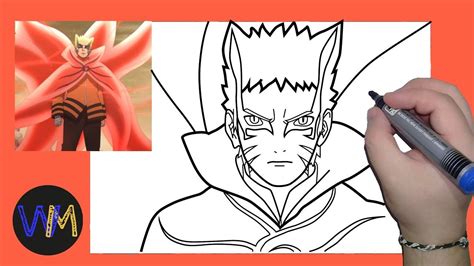 How To Draw Naruto Baryon Mode Easy Como Dibujar A Naruto Modo Barion