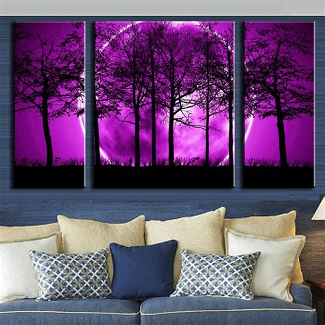 Buy 3 Pcsset Landscape Purple Full Moon