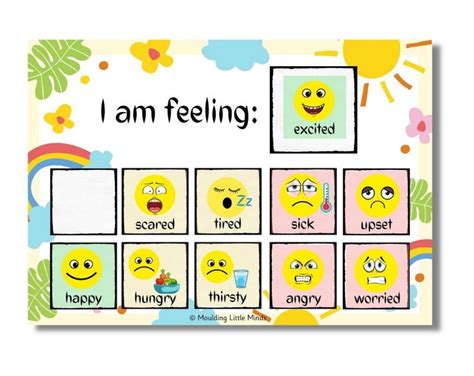 Digital Emotion Chart Feelings Chart Visual Learners Sen Etsy