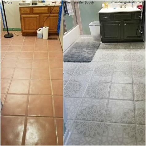 Painting Bathroom Floor Tiles Before And After Flooring Site
