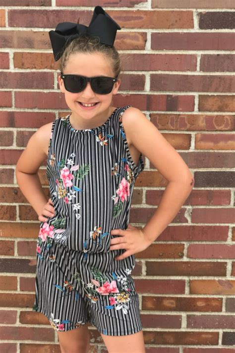 This Gorgeous Floral And Stripe Print Romper For Tween Girls Is Just