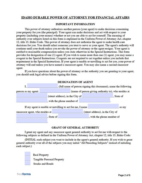 Free Fillable Idaho Power Of Attorney Form Pdf Templates Images