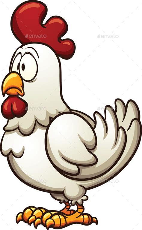 Cartoon Chicken Vector Clip Art Illustration With Simple Gradients