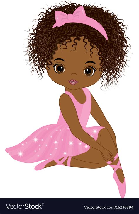 Cute Little African American Ballerina Royalty Free Vector
