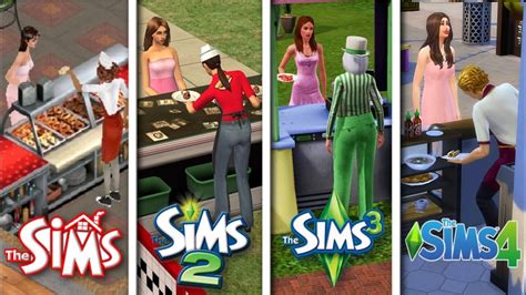 Sims 1 Vs Sims 2 Vs Sims 3 Vs Sims 4 Food Stand Youtube
