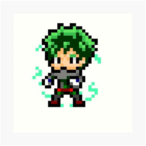 Deku Pixel Art Print For Sale By Tng Crafts Redbubble