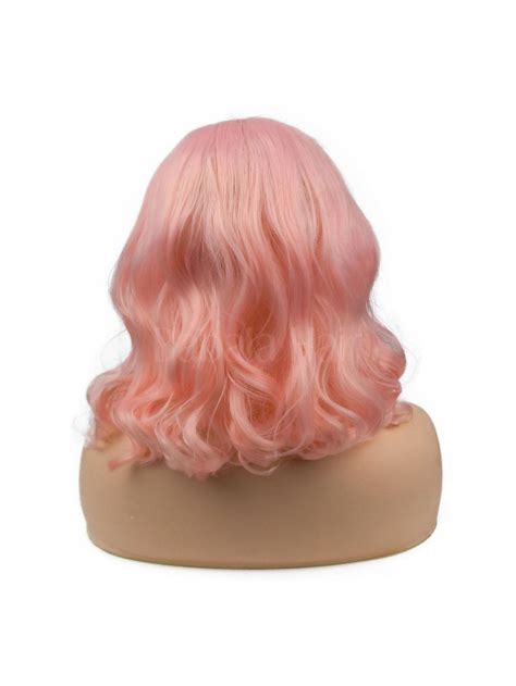 Sweet Pink Loose Wavy Bob Synthetic Lace Front Wig Synthetic Wigs