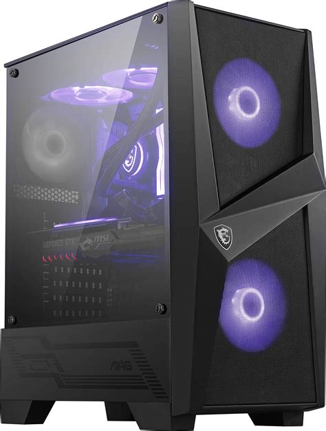 Msi Mag Forge 100m Mid Tower Gaming Computer Case Black 2x 120mm Rgb