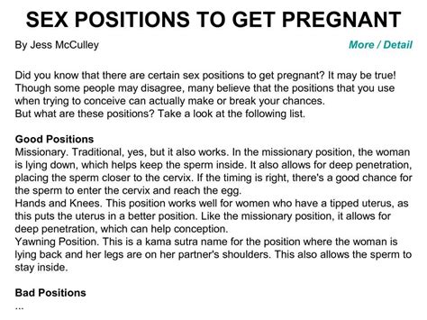 Lindsay On Twitter “itweetsexfacts Sex Positions To Get Pregnant