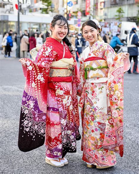 tokyo fashion beautiful traditional japanese furisode kimono on the streets of shibuya tokyo
