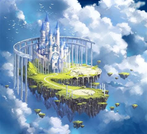 Sky Castle By Zhowee14 Fantasy Landscape Fantasy Castle Fantasy City