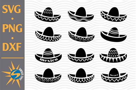 Mexico Sombrero Silhouettes Graphic By Svgstoreshop · Creative Fabrica