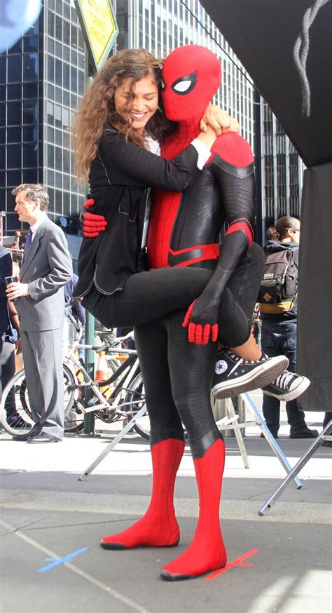@vindzhenchman for more #spiderman #spidermanfarfromhome #farfromhome #farfromhomemovie #tomholland. ZENDAYA COLEMAN on the Set of Spider-man: Far from Home at ...