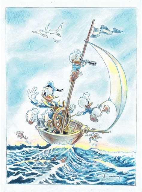Donald Duck And The Nephews Inspired By Carl Barks Original Painting