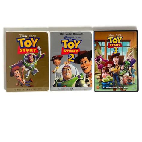 Lot Of 3 Disney Pixar Toy Story 1 2 And 3 Dvd Animated Feature Films