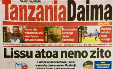 Tanzanian Govt Bans Swahili Newspaper For 90 Days