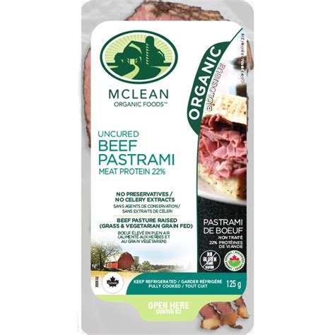 Organic Sliced Beef Pastrami Mclean Meats Clean Deli Meat Healthy