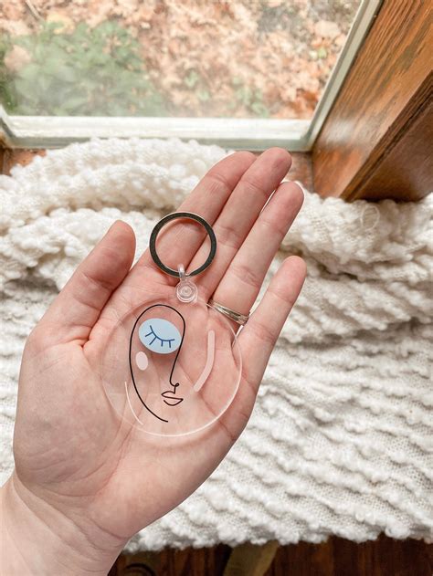 Hand Made Modern Face Keychain Etsy