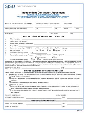 If you employ independent contractors, you're required to prepare 1099s for each worker for tax purposes. Fillable Independent Contractor Agreement - Fill Online, Printable, Fillable, Blank | PDFfiller