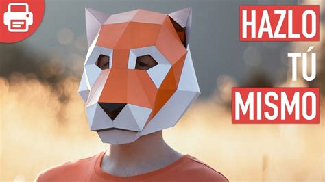 Cómo hacer una Máscara de Tigre con Papel o Cartulina en 3D