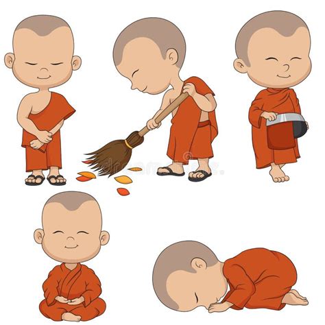 Little Meditating Monk Stock Illustrations 47 Little Meditating Monk