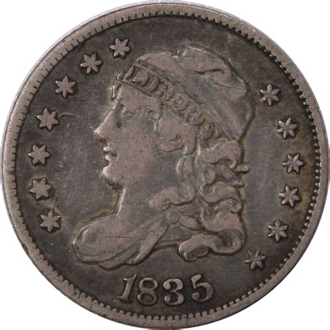 1835 5c Capped Bust Silver Half Dime Coin Vf Very Fine Ebay