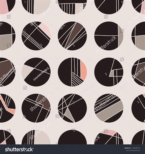 Abstract Geometric Circle Grid Vector Pattern Seamless Background