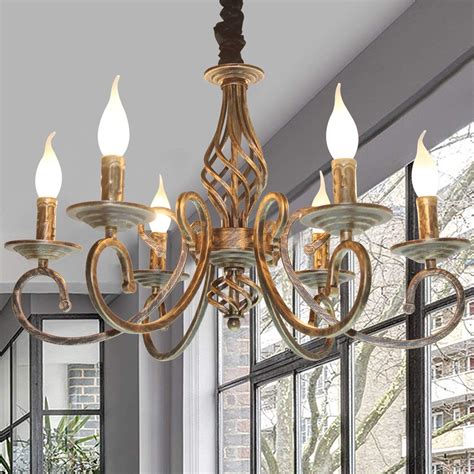 6 Light Chandeliers French Country Vintage Chandelier Antique Bronze