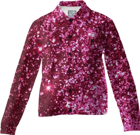 Shop Pink Glitter Jacket Twill Jacket By Gossiprag Print All Over Me