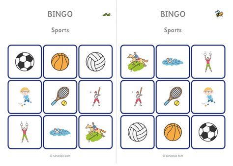 Sports Bingo Sanasala Learning