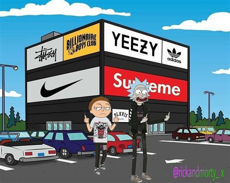 Rick and morty, cartoon, rick sanchez, morty smith, black background. Rick and Morty x Supreme | Rick and morty poster, Rick and ...